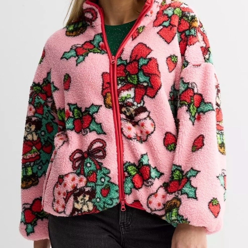 Pink Strawberry Shortcake Holiday Fleece Jacket - Picture 8 of 8